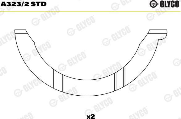 Glyco A323/2 STD - Distancpaplāksne, Kloķvārpsta www.autospares.lv