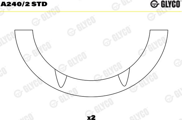 Glyco A240/2 STD - Distancpaplāksne, Kloķvārpsta www.autospares.lv