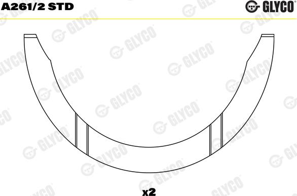 Glyco A261/2 STD - Distancpaplāksne, Kloķvārpsta www.autospares.lv