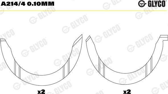 Glyco A214/4 0.10mm - Distancpaplāksne, Kloķvārpsta www.autospares.lv