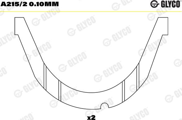 Glyco A215/2 0.10mm - Distancpaplāksne, Kloķvārpsta www.autospares.lv