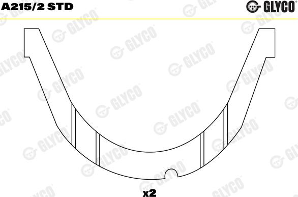 Glyco A215/2 STD - Distancpaplāksne, Kloķvārpsta www.autospares.lv