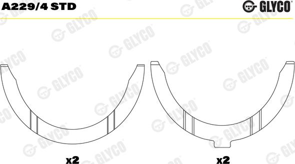 Glyco A229/4 STD - Distancpaplāksne, Kloķvārpsta www.autospares.lv