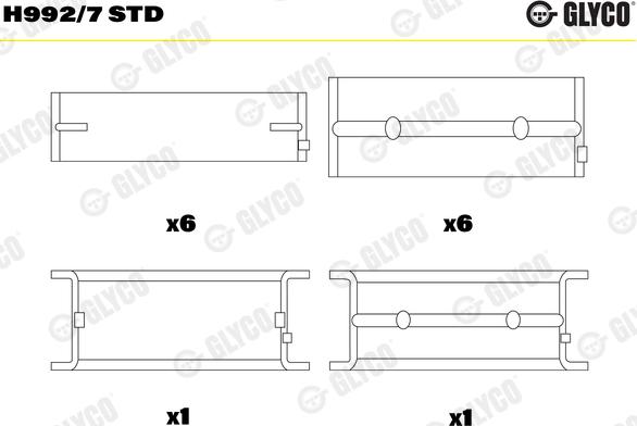 Glyco H992/7 STD - Kloķvārpstas gultnis www.autospares.lv