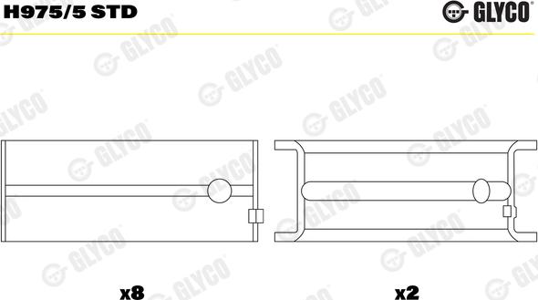 Glyco H975/5 STD - Kloķvārpstas gultnis www.autospares.lv