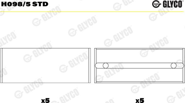 Glyco H098/5 STD - Kloķvārpstas gultnis www.autospares.lv