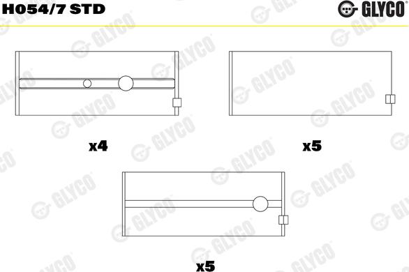 Glyco H054/7 STD - Kloķvārpstas gultnis www.autospares.lv