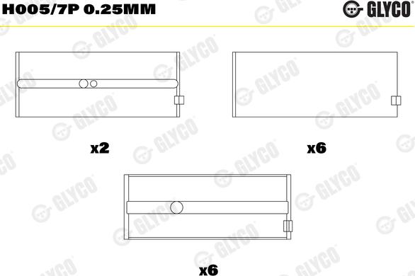 Glyco H005/7P 0.25mm - Kloķvārpstas gultnis www.autospares.lv