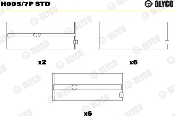 Glyco H005/7P STD - Kloķvārpstas gultnis www.autospares.lv