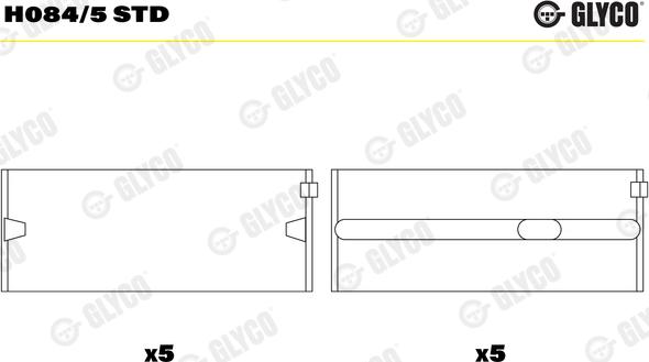 Glyco H084/5 STD - Kloķvārpstas gultnis www.autospares.lv