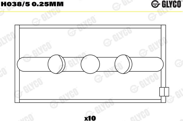 Glyco H038/5 0.25mm - Kloķvārpstas gultnis www.autospares.lv