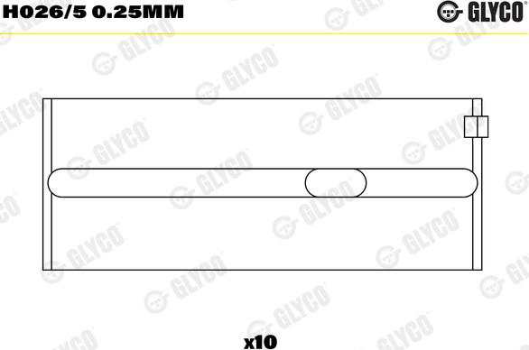 Glyco H026/5 0.25mm - Kloķvārpstas gultnis www.autospares.lv