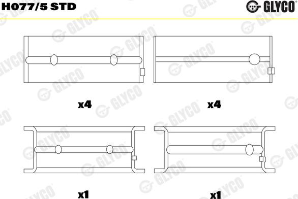 Glyco H077/5 STD - Kloķvārpstas gultnis www.autospares.lv