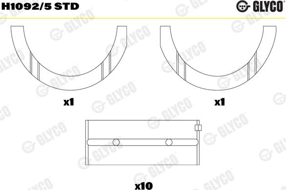 Glyco H1092/5 STD - Kloķvārpstas gultnis www.autospares.lv