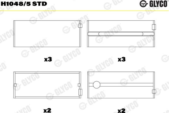 Glyco H1048/5 STD - Kloķvārpstas gultnis www.autospares.lv