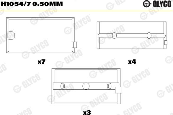 Glyco H1054/7 0.50mm - Kloķvārpstas gultnis www.autospares.lv