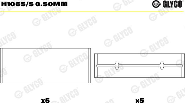 Glyco H1065/5 0.50mm - Kloķvārpstas gultnis www.autospares.lv