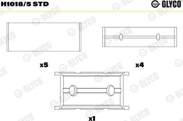 Glyco H1018/5 STD - Kloķvārpstas gultnis www.autospares.lv