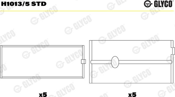 Glyco H1013/5 STD - Kloķvārpstas gultnis www.autospares.lv