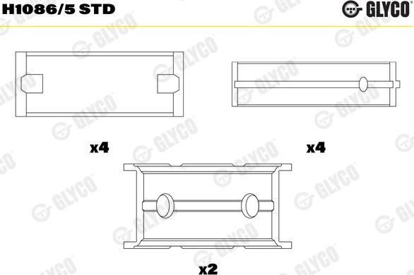 Glyco H1086/5 STD - Kloķvārpstas gultnis www.autospares.lv