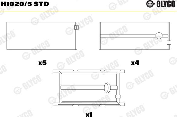 Glyco H1020/5 STD - Kloķvārpstas gultnis www.autospares.lv