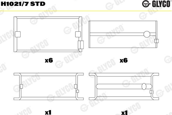 Glyco H1021/7 STD - Kloķvārpstas gultnis www.autospares.lv