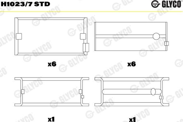 Glyco H1023/7 STD - Kloķvārpstas gultnis www.autospares.lv