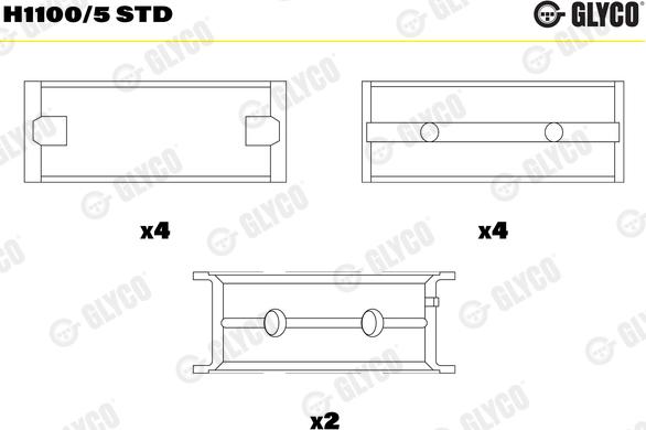 Glyco H1100/5 STD - Kloķvārpstas gultnis www.autospares.lv