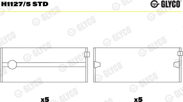 Glyco H1127/5 STD - Kloķvārpstas gultnis www.autospares.lv