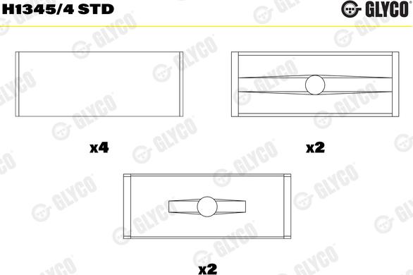 Glyco H1345/4 STD - Kloķvārpstas gultnis www.autospares.lv