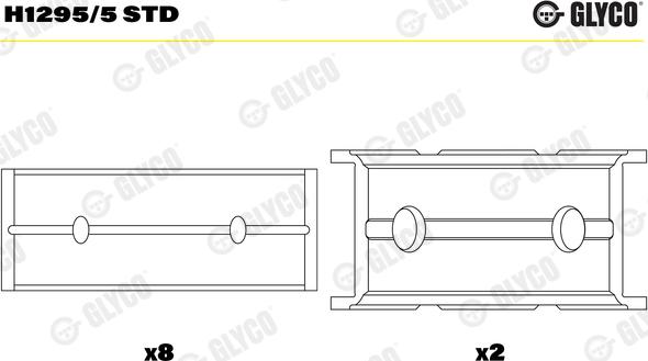 Glyco H1295/5 STD - Kloķvārpstas gultnis www.autospares.lv