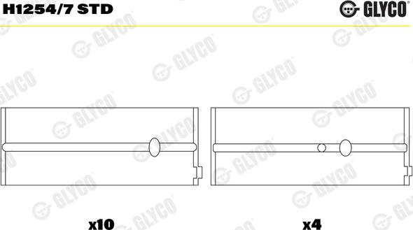 Glyco H1254/7 STD - Kloķvārpstas gultnis www.autospares.lv