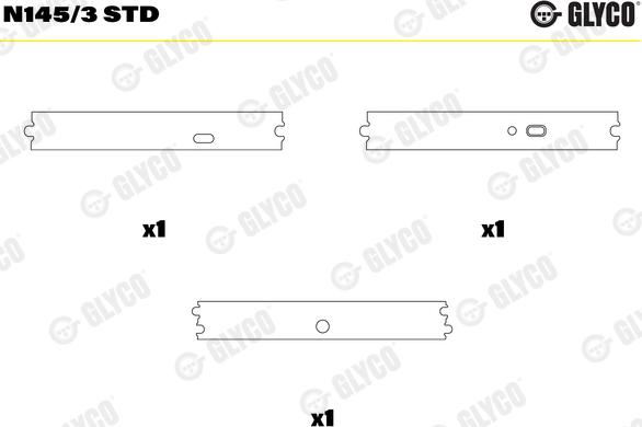 Glyco N145/3 STD - Sadales vārpstas gultnis www.autospares.lv