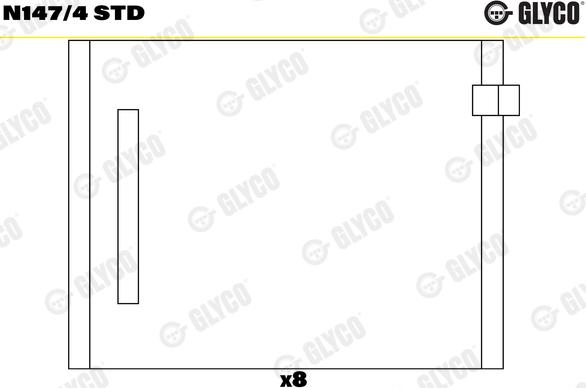 Glyco N147/4 STD - Sadales vārpstas gultnis www.autospares.lv