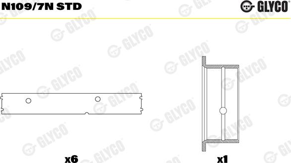 Glyco N109/7N STD - Sadales vārpstas gultnis www.autospares.lv