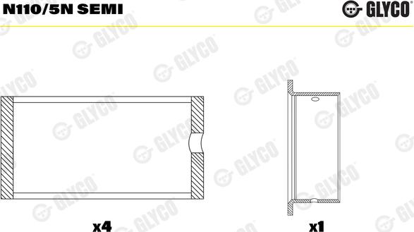 Glyco N110/5N SEMI - Sadales vārpstas gultnis www.autospares.lv