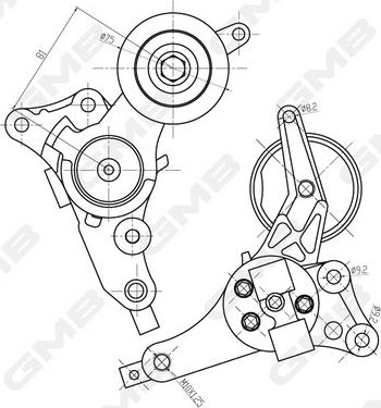 GMB GAT30050 - Siksnas spriegotājs, Ķīļsiksna www.autospares.lv