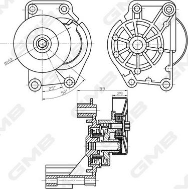 GMB GAT31630 - Siksnas spriegotājs, Ķīļsiksna www.autospares.lv