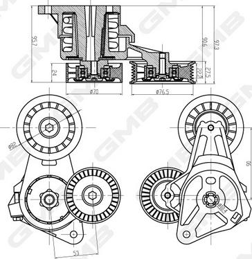 GMB GAT33210 - Siksnas spriegotājs, Ķīļsiksna www.autospares.lv