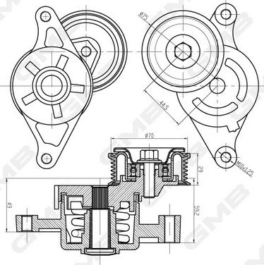 GMB GAT32460 - Siksnas spriegotājs, Ķīļsiksna www.autospares.lv