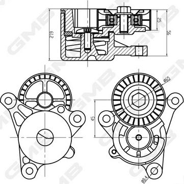 GMB GAT32560 - Натяжитель, поликлиновый ремень www.autospares.lv