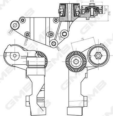 GMB GAT32360 - Siksnas spriegotājs, Ķīļsiksna www.autospares.lv