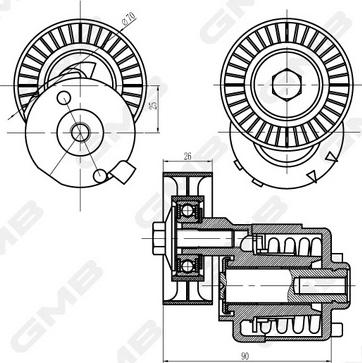 GMB GAT32760 - Siksnas spriegotājs, Ķīļsiksna www.autospares.lv