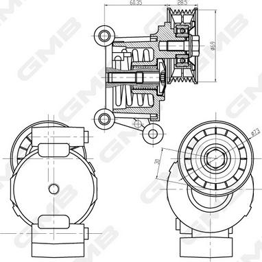 GMB GAT32770 - Siksnas spriegotājs, Ķīļsiksna www.autospares.lv