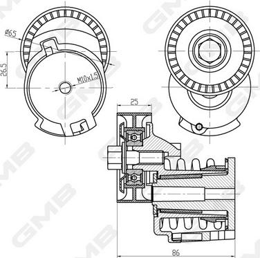 GMB GAT20970 - Siksnas spriegotājs, Ķīļsiksna www.autospares.lv