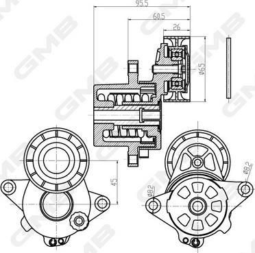 GMB GAT20840 - Siksnas spriegotājs, Ķīļsiksna www.autospares.lv