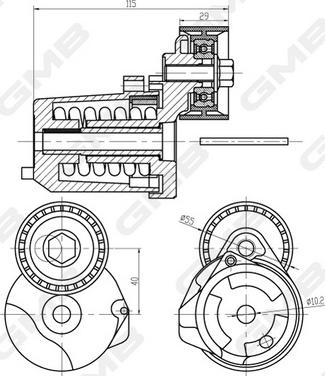 GMB GAT20800 - Siksnas spriegotājs, Ķīļsiksna www.autospares.lv