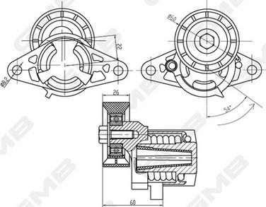 GMB GAT21010 - Siksnas spriegotājs, Ķīļsiksna www.autospares.lv