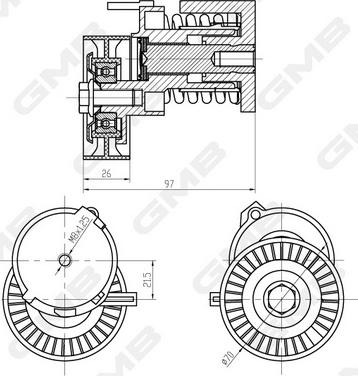 GMB GAT21190 - Siksnas spriegotājs, Ķīļsiksna www.autospares.lv