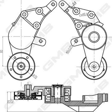 GMB GAT21150 - Siksnas spriegotājs, Ķīļsiksna autospares.lv